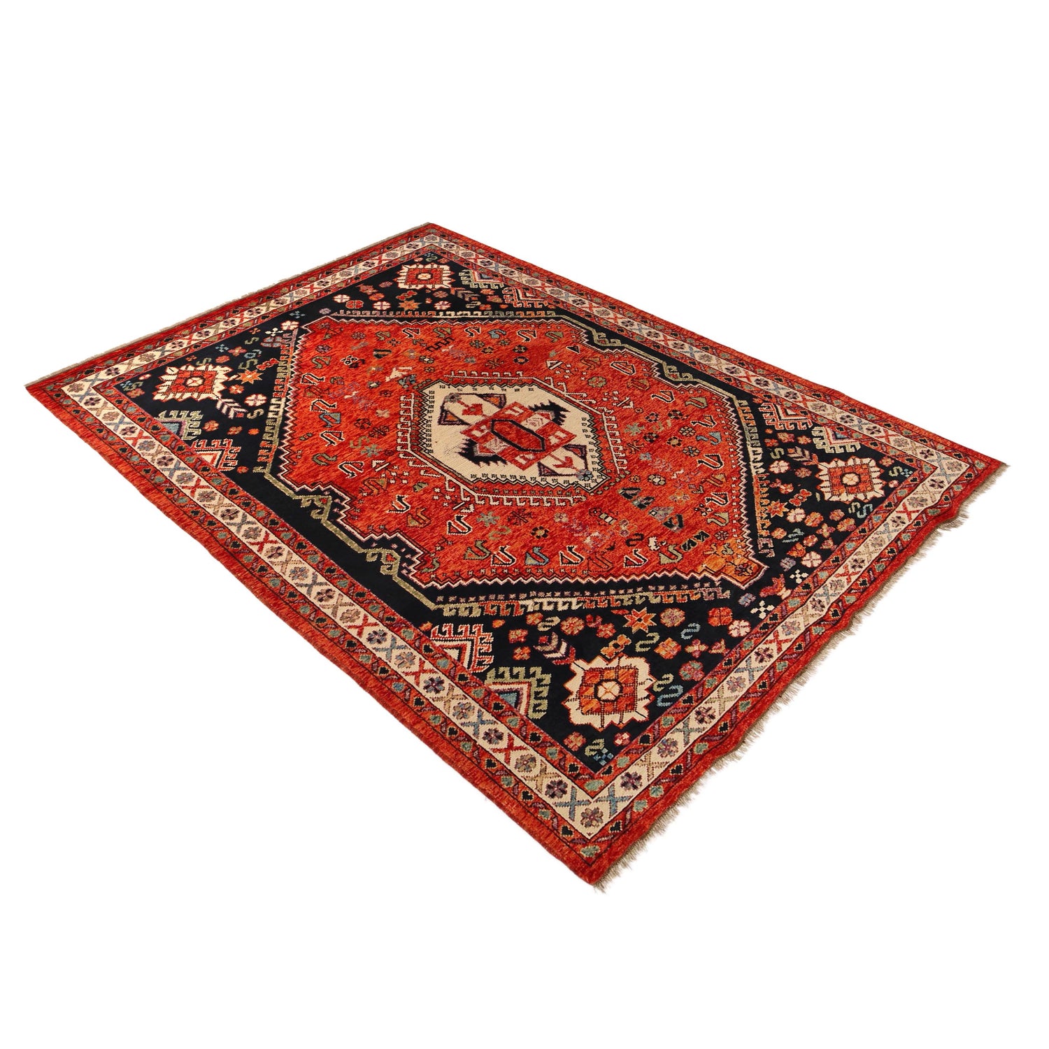 Persian Shirazi Design Rug 6' 8" x 9' 9" (ft) - No. G36510