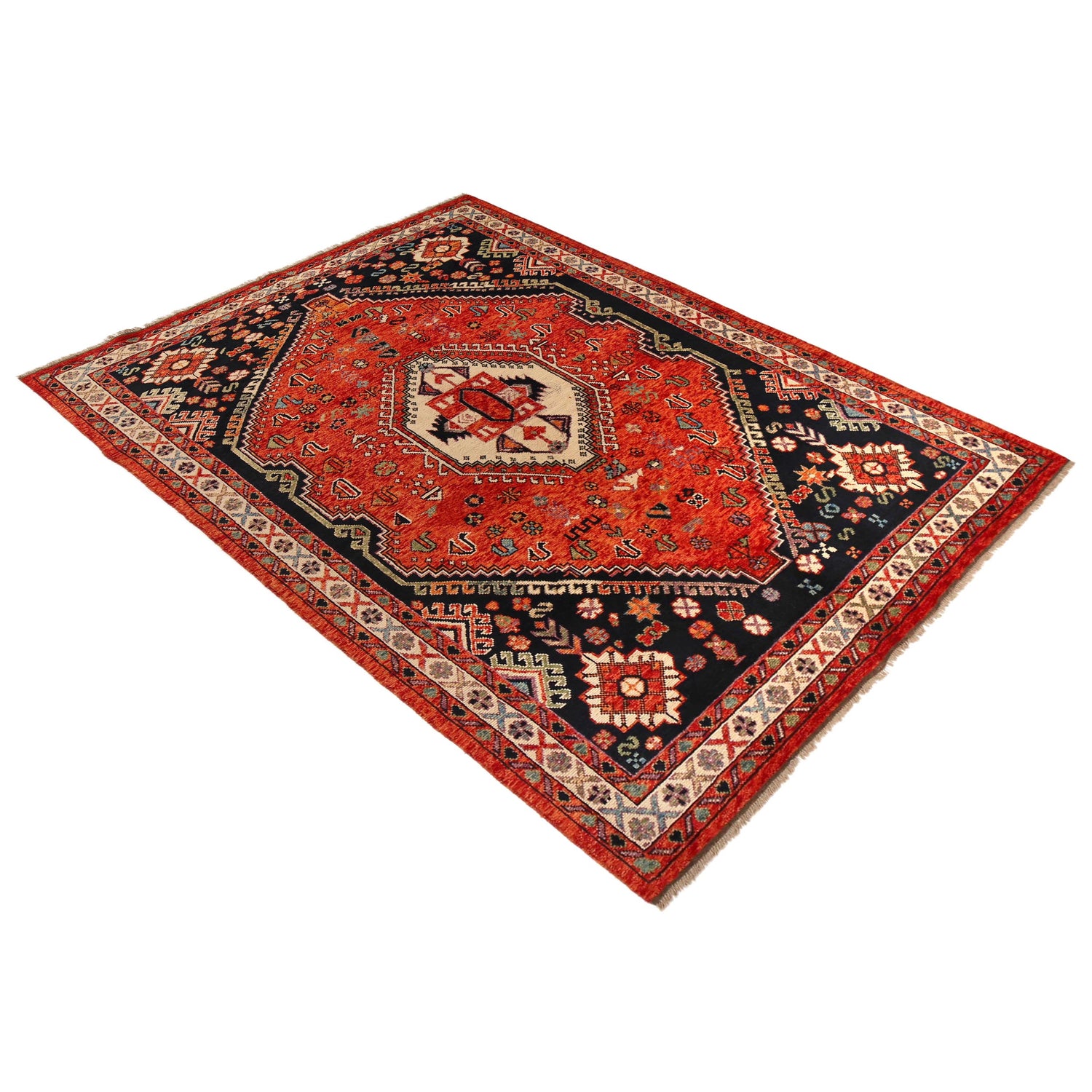 Persian Shirazi Design Rug 6' 8" x 9' 9" (ft) - No. G36510