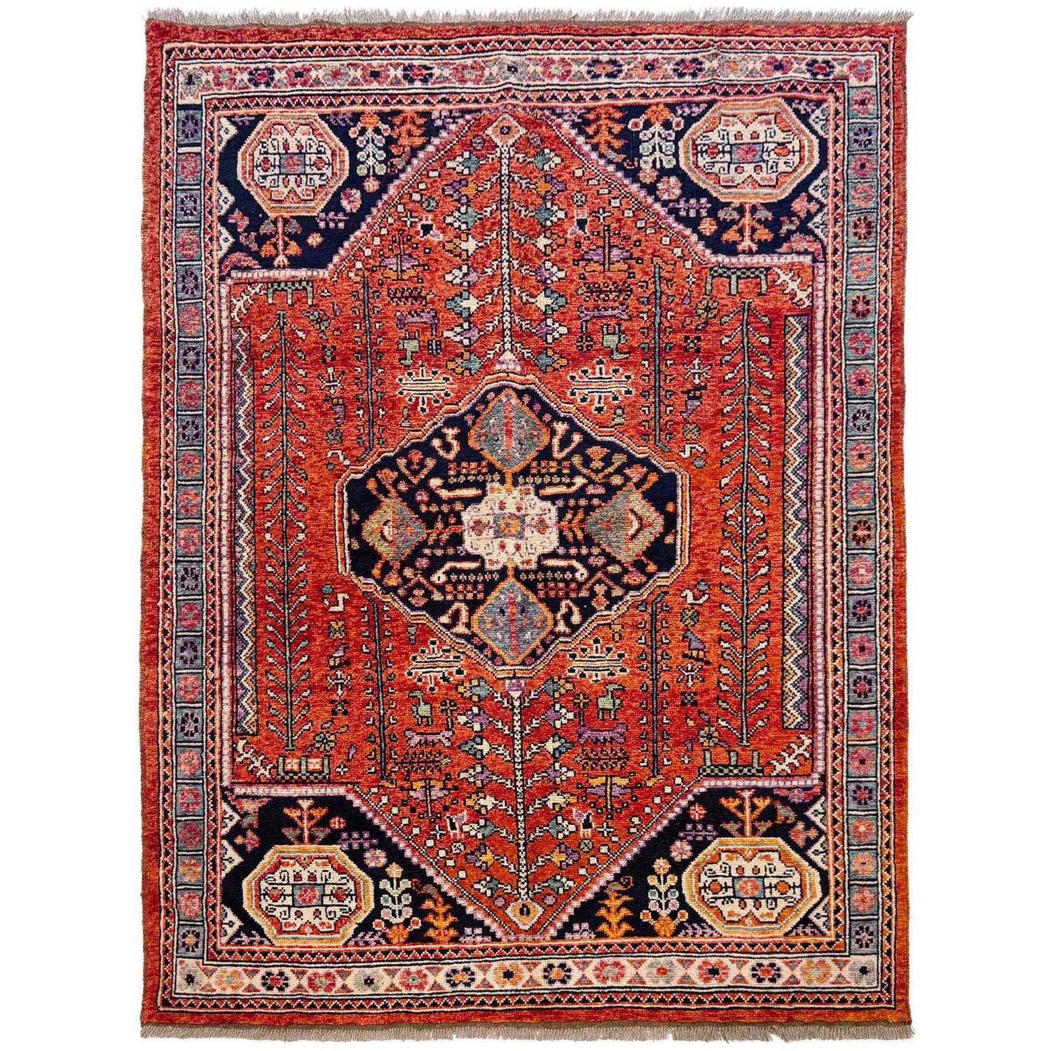 Multi Color Shirazi Rug 5' 9" x 7' 9" (ft) - No. G36512