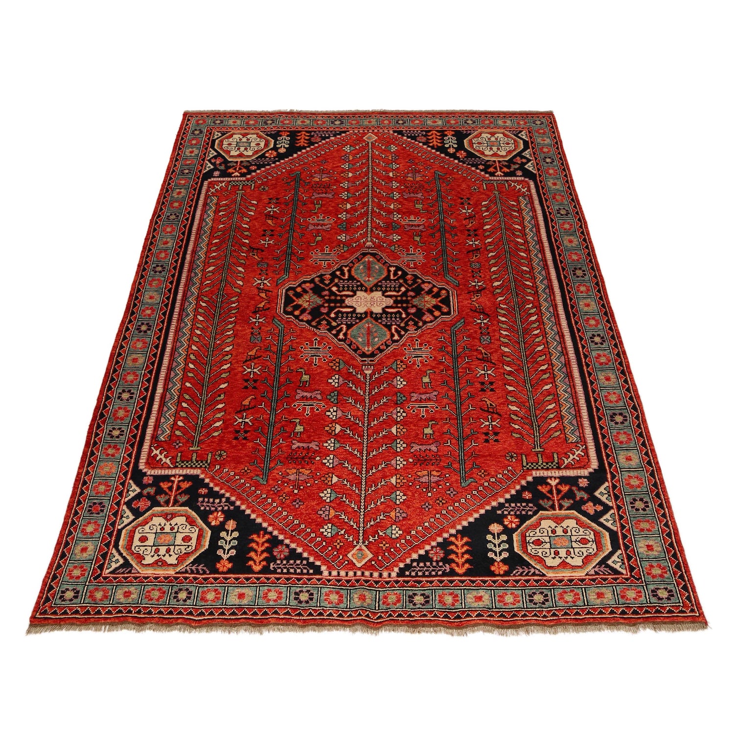 Hand Knotted Sherazi Rug 7' 8 x 11' 4 (ft) - No. G36533