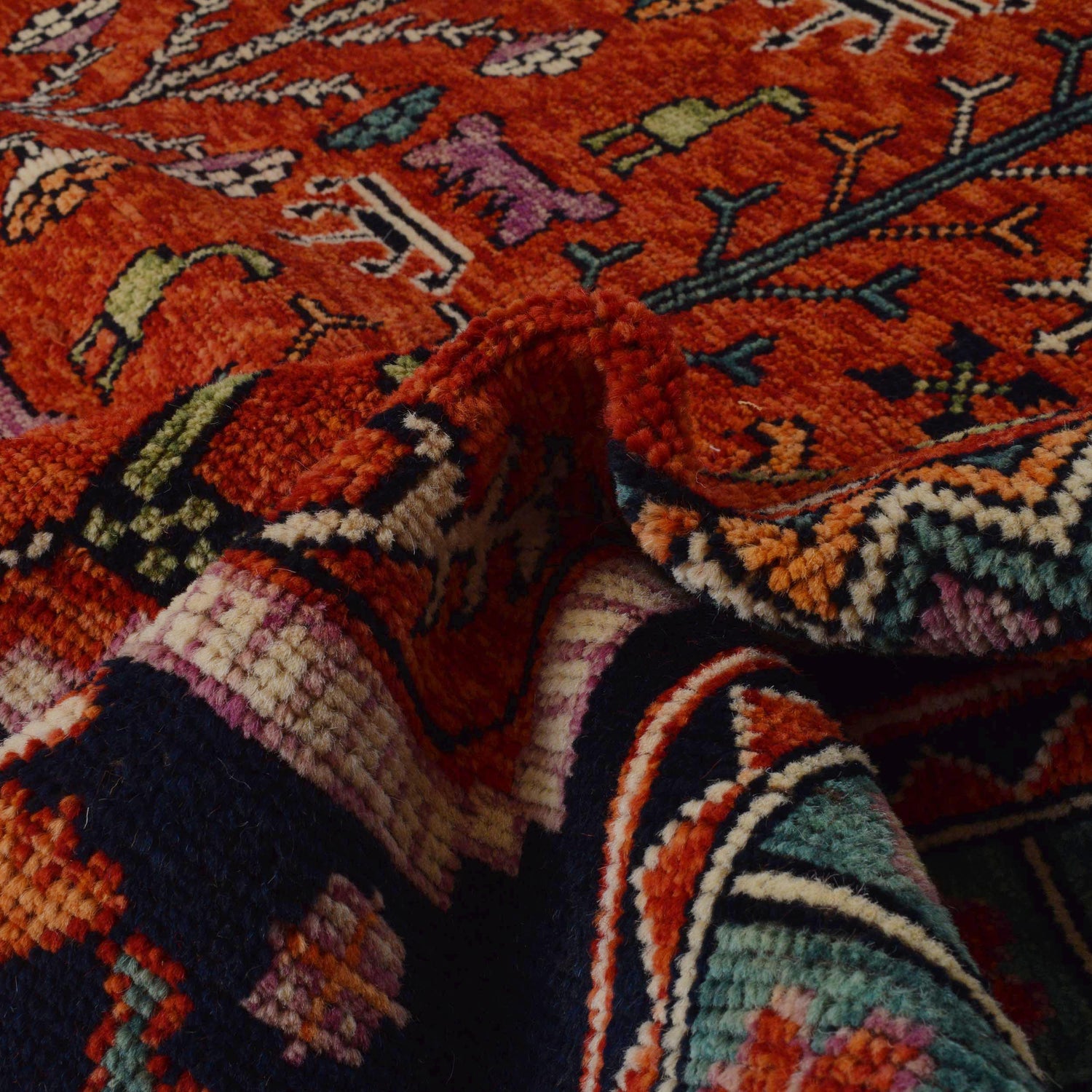 Hand Knotted Sherazi Rug 7' 8 x 11' 4 (ft) - No. G36533