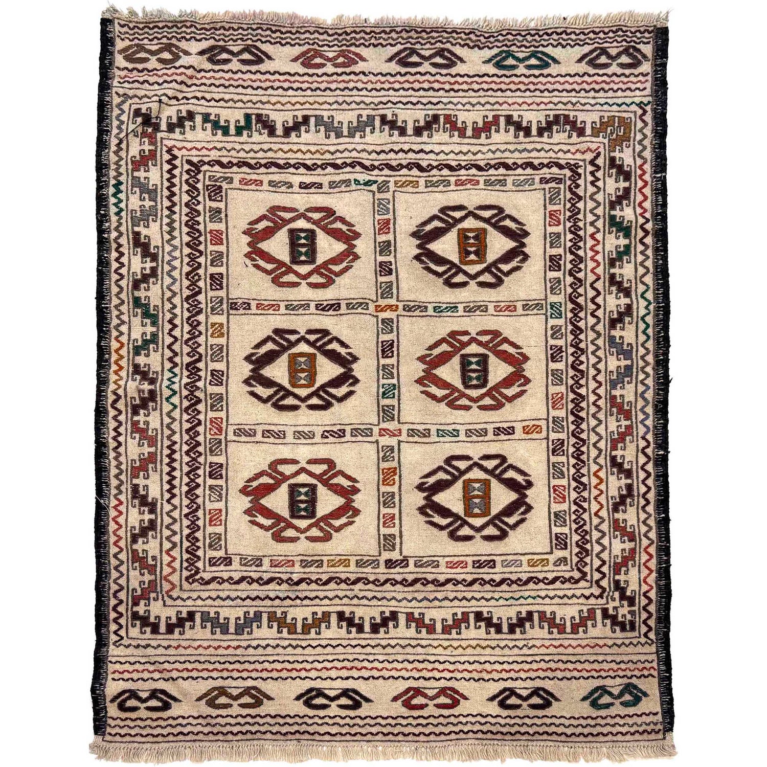 Traditional Soumak Kilim 4' 1" x 5' 9" (ft) - No. G36538