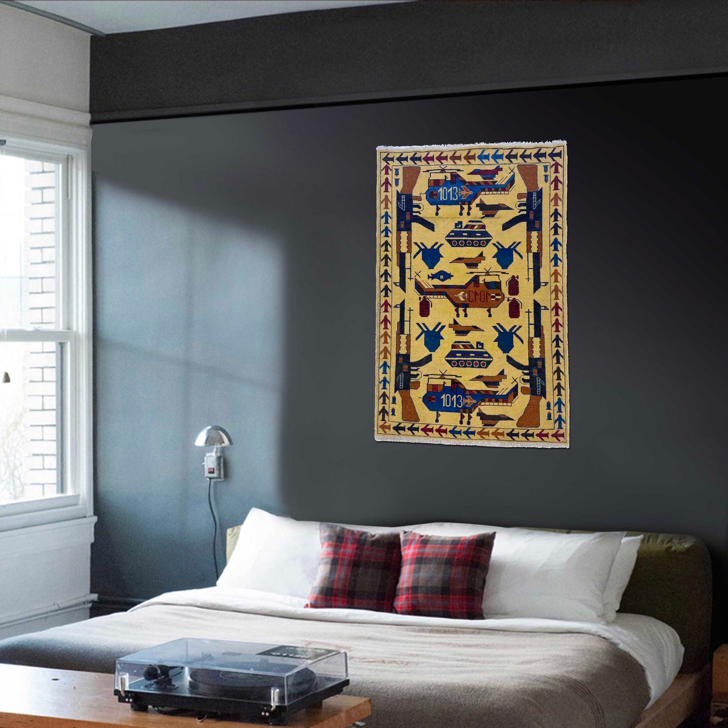 Yellow Color War Rug 3' 10" x 5' 10" (ft) - No. G36548