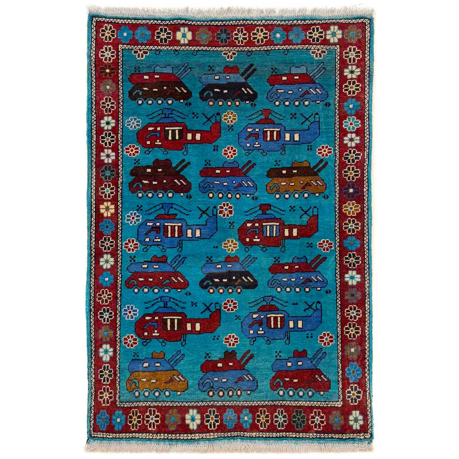 Hand Knotted War Rug 2' 9" x 4' 4" (ft) - No. G36549