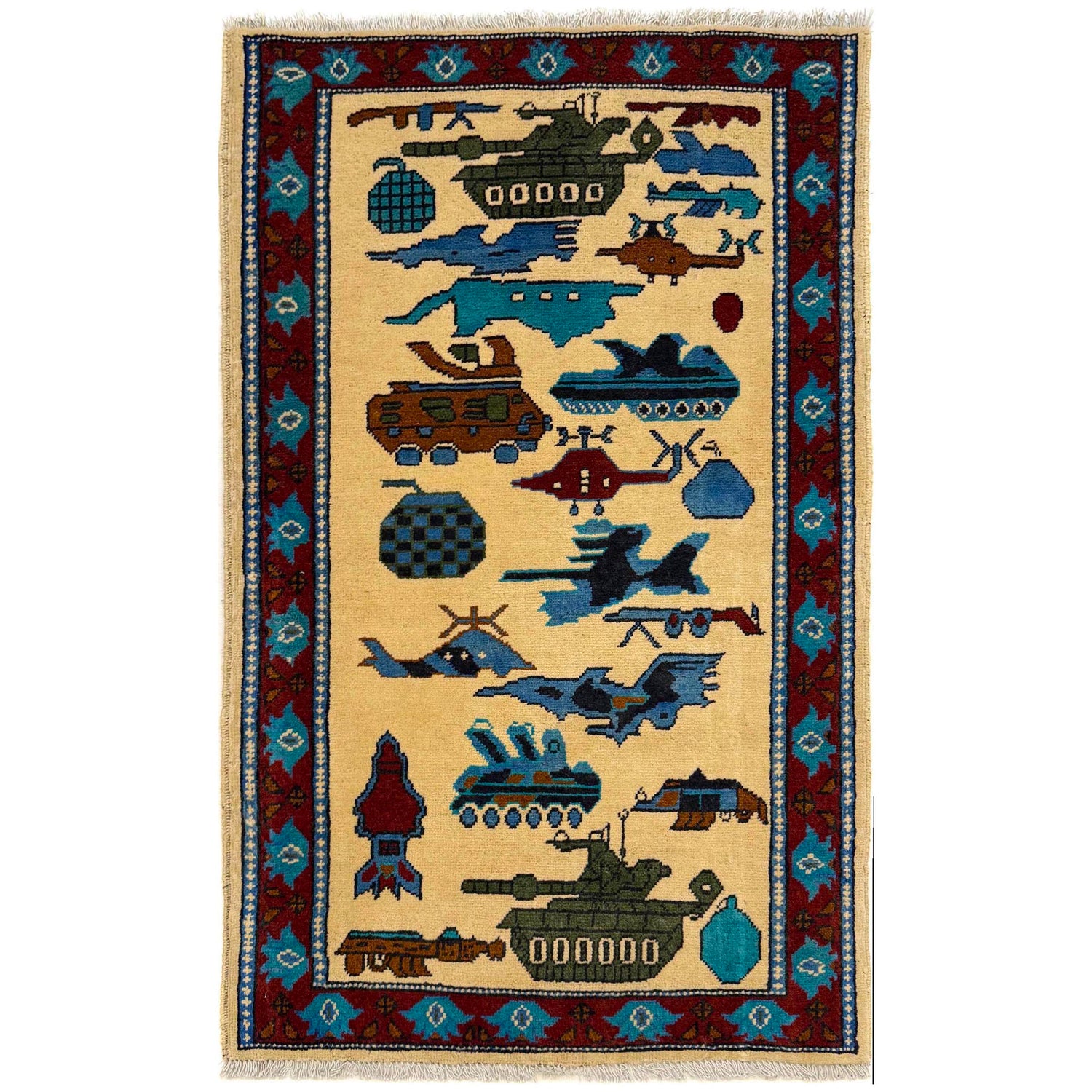 Hand Knotted War Rug 2' 9" x 4' 4" (ft) - No. G36550