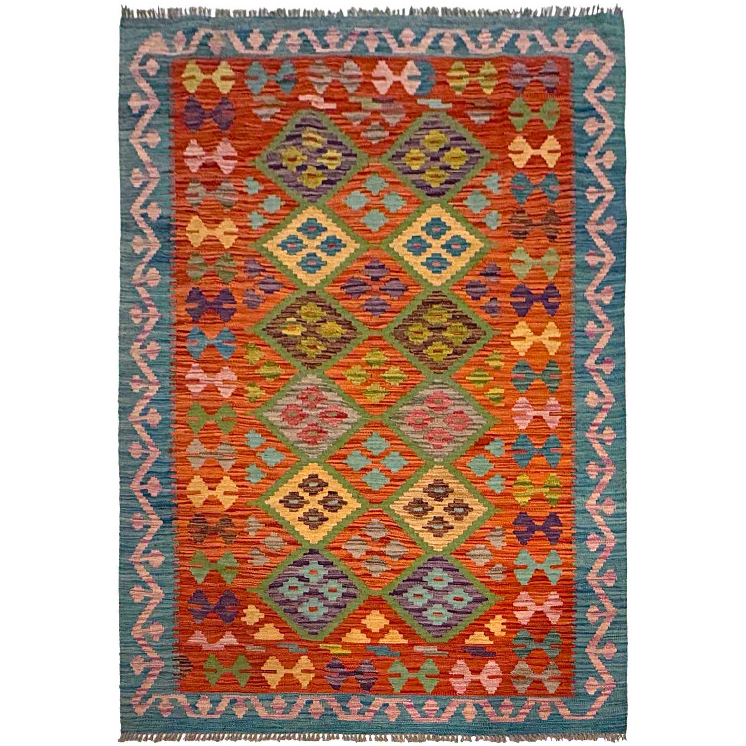 Handmade Vegetable Kilim 4' 3" x 5' 9" (ft) - No. G36629