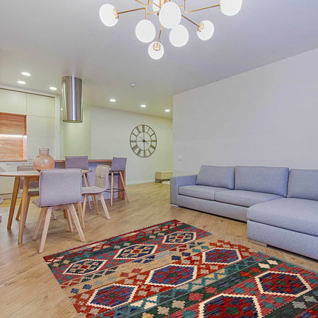 Handmade Vegetable Kilim 3' 3" x 5' 2" (ft) - No. G36632