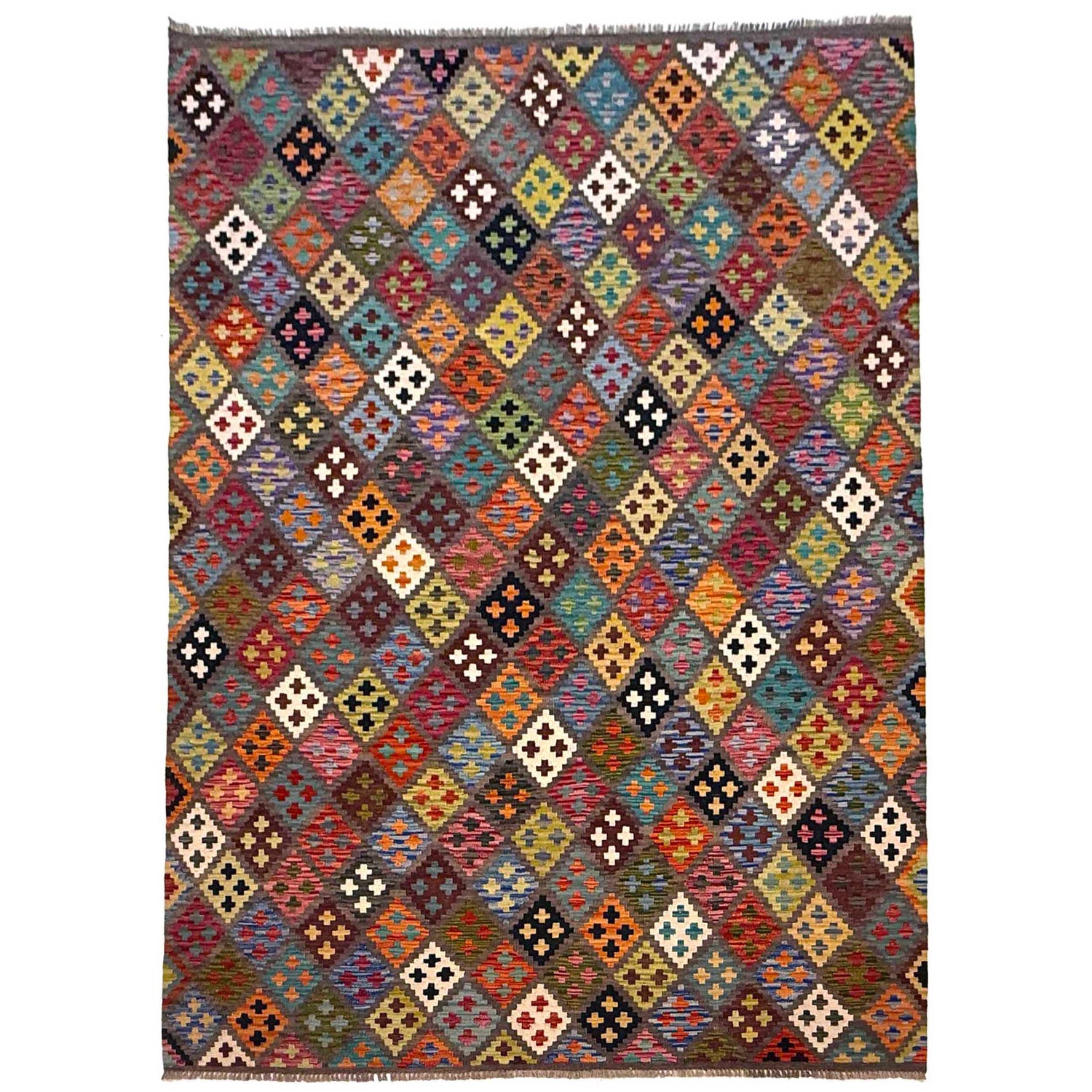 Handmade Vegetable Kilim 5' 9" x 8' 1" (ft) - No. G36637