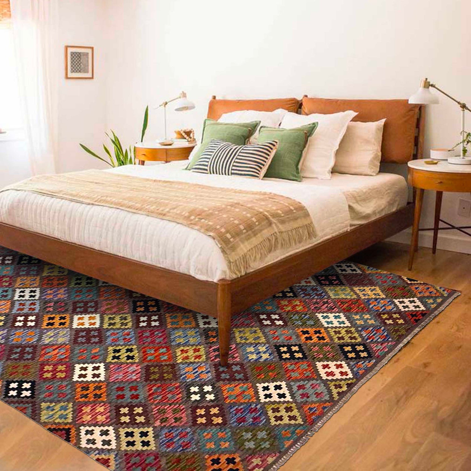 Handmade Vegetable Kilim 5' 9" x 8' 1" (ft) - No. G36637