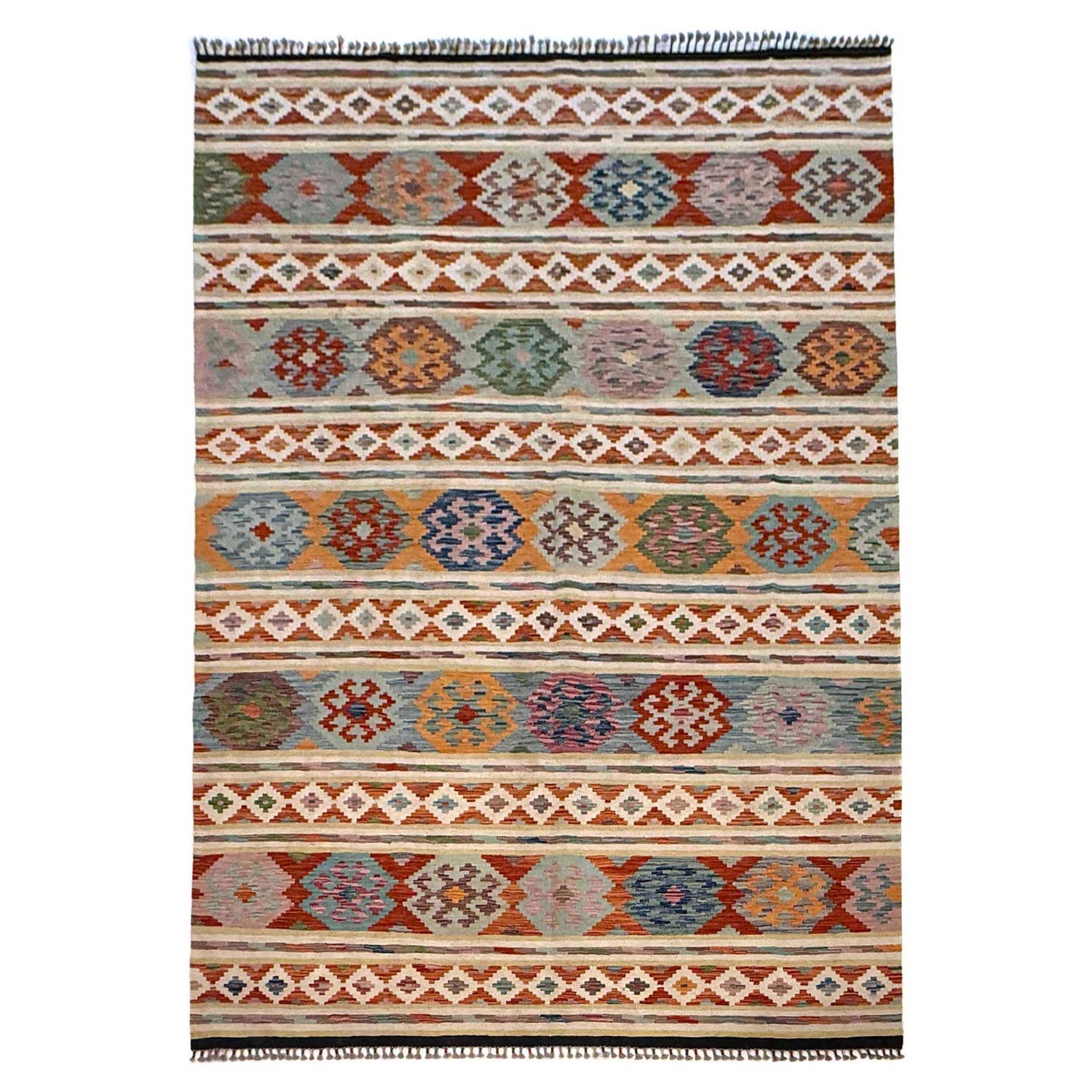 Handmade Vegetable Kelim 6' 7" x 10' 2" (ft) - No. G36640