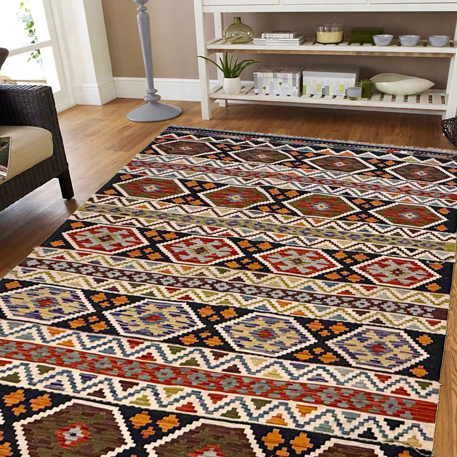 Handmade Vegetable Kilim 4' 11" x 7' 3" (ft) - No. G36644