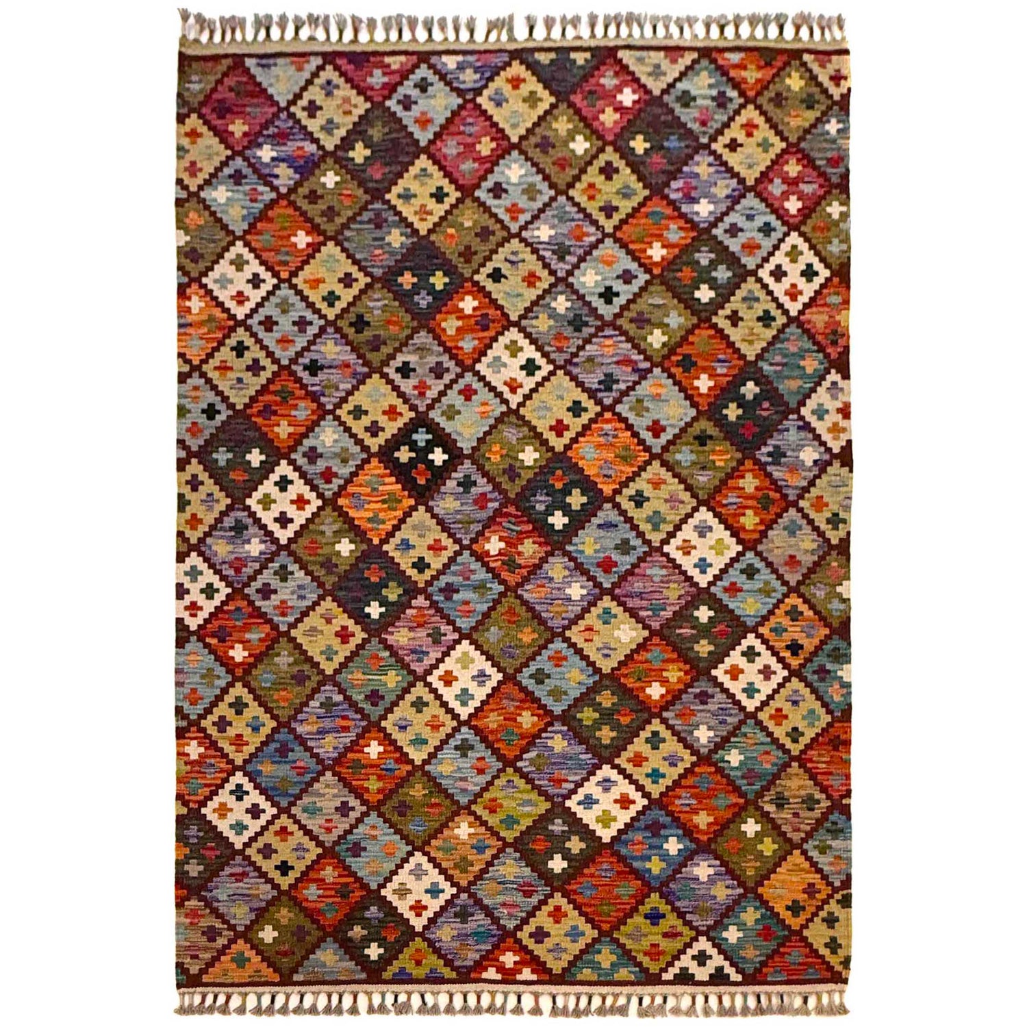 Handmade Vegetable Kilim 4' 2" x 6' 0" (ft) - No. G36645