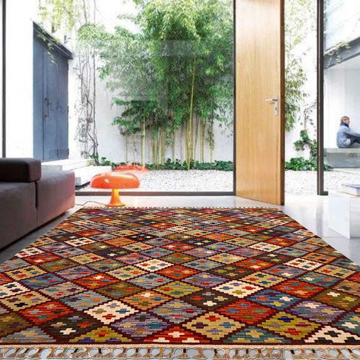 Handmade Vegetable Kilim 4' 2" x 6' 0" (ft) - No. G36645