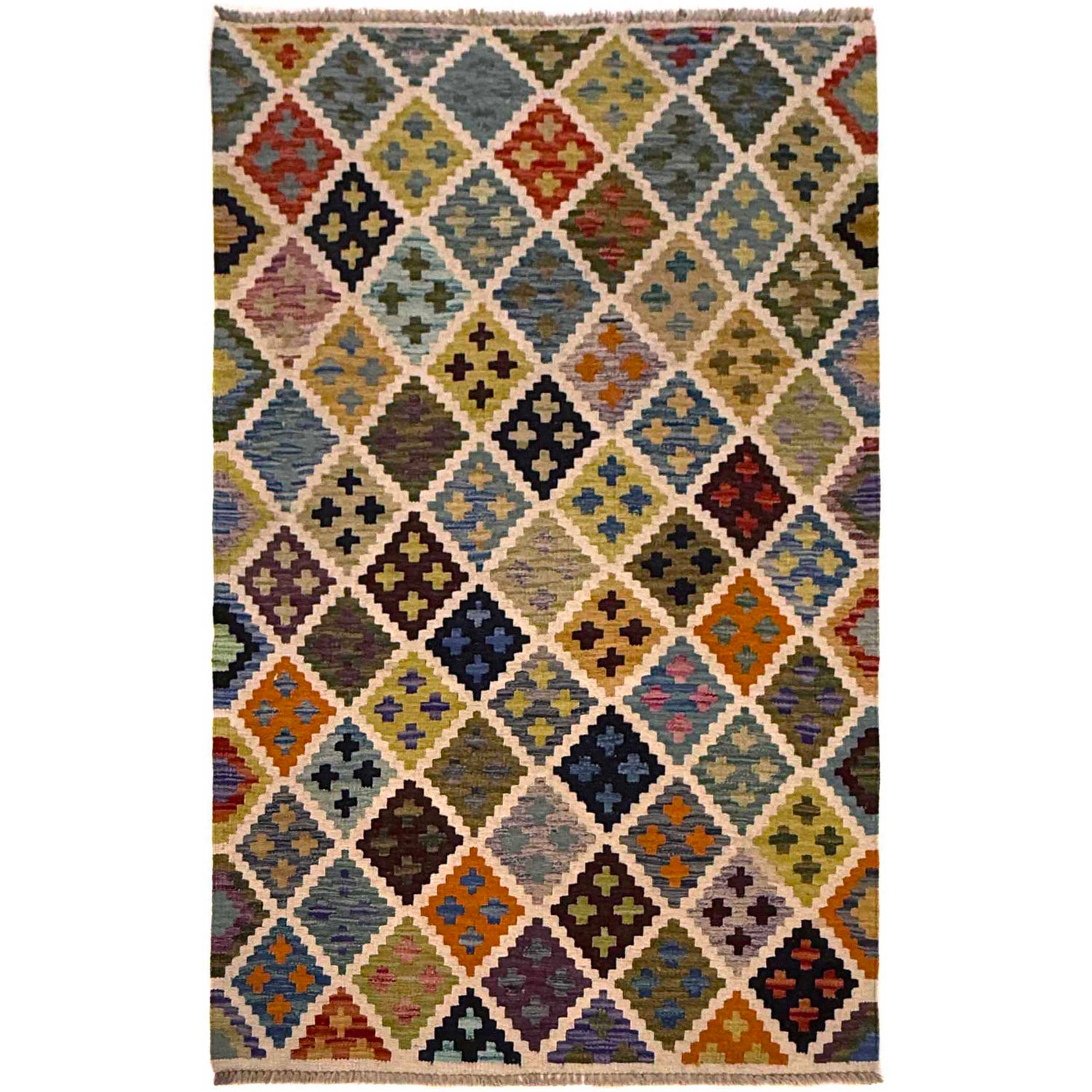 Handmade Vegetable Kilim 3' 3" x 4' 10" (ft) - No. G36647