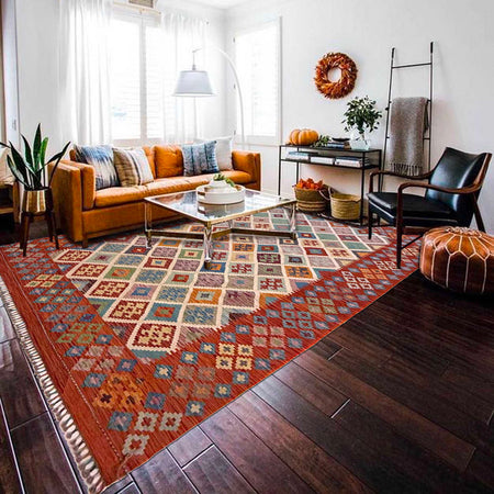 Handmade Vegetable Kilim 6' 10" x 9' 9" (ft) - No. G36649