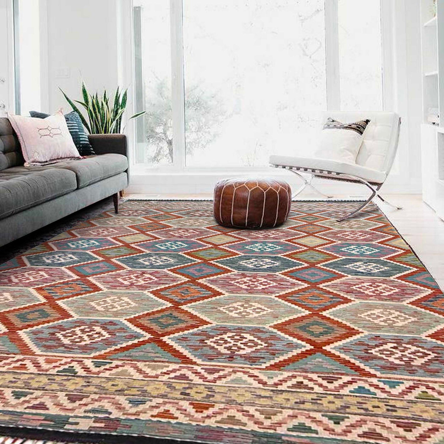 Handmade Vegetable Kelim 6' 8" x 10' 0" (ft) - No. G36650