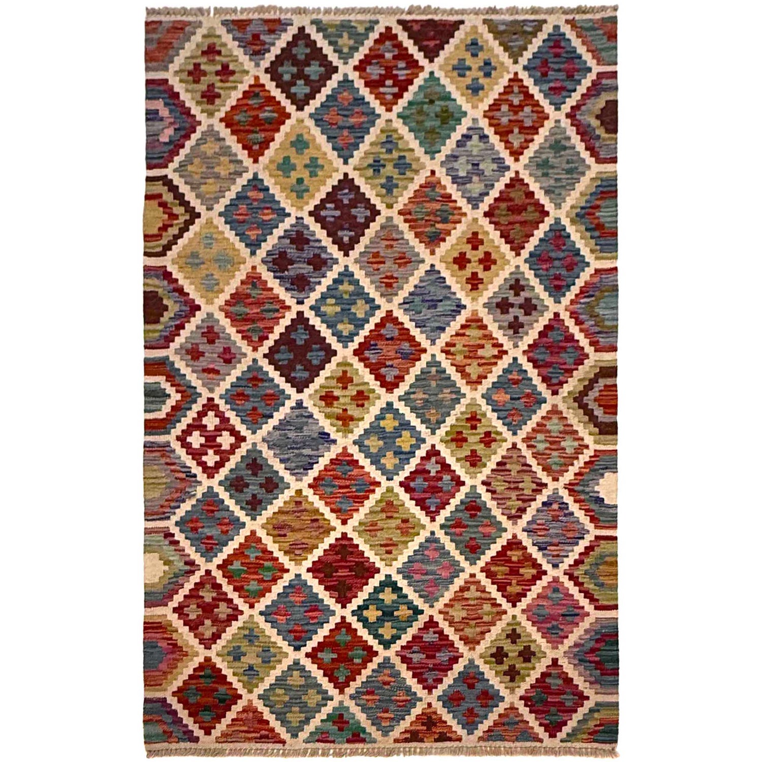 Handmade Vegetable Kelim 3' 4" x 5' 0" (ft) - No. G36657