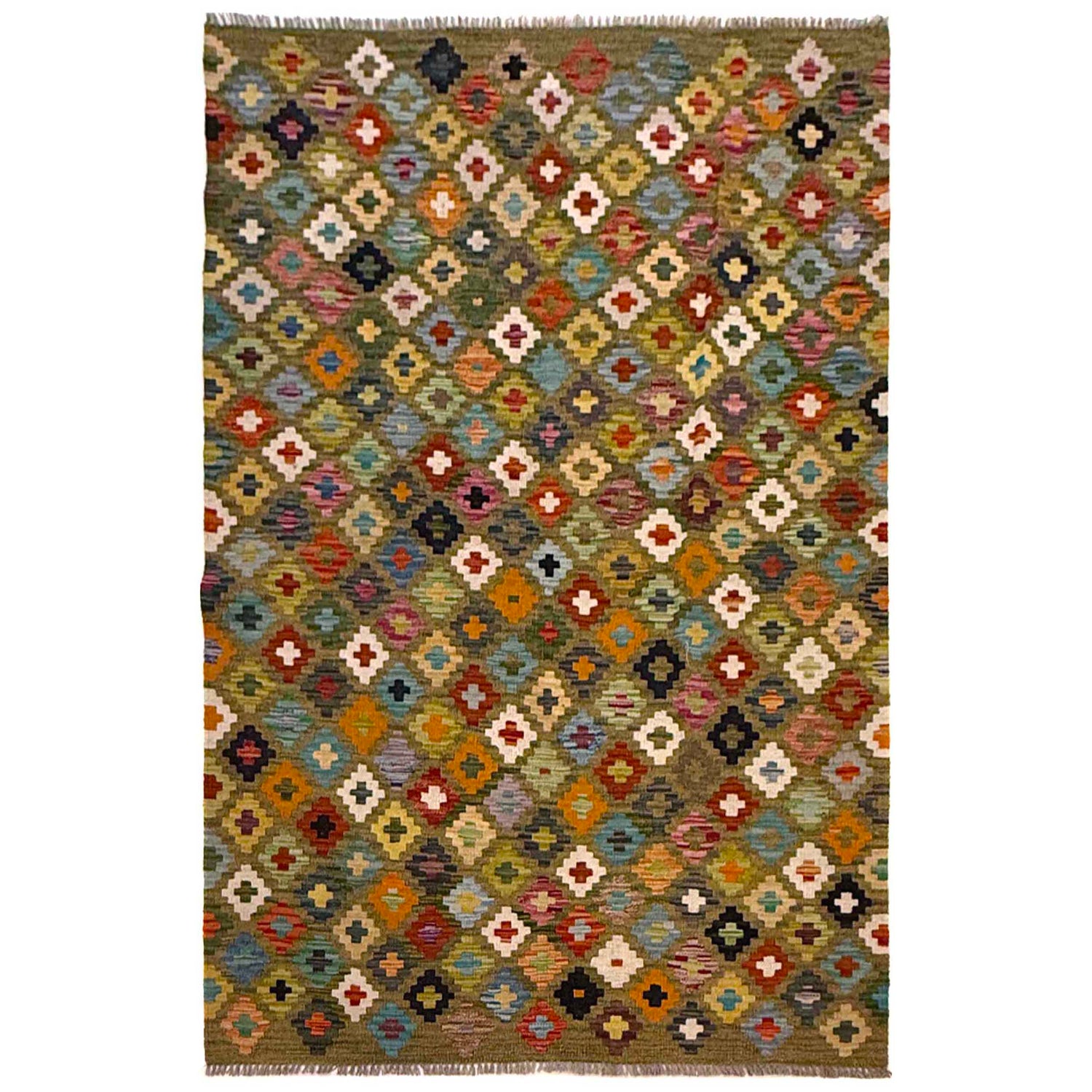 Handmade Vegetable Kilim 4' 3" x 6' 0" (ft) - No. G36658