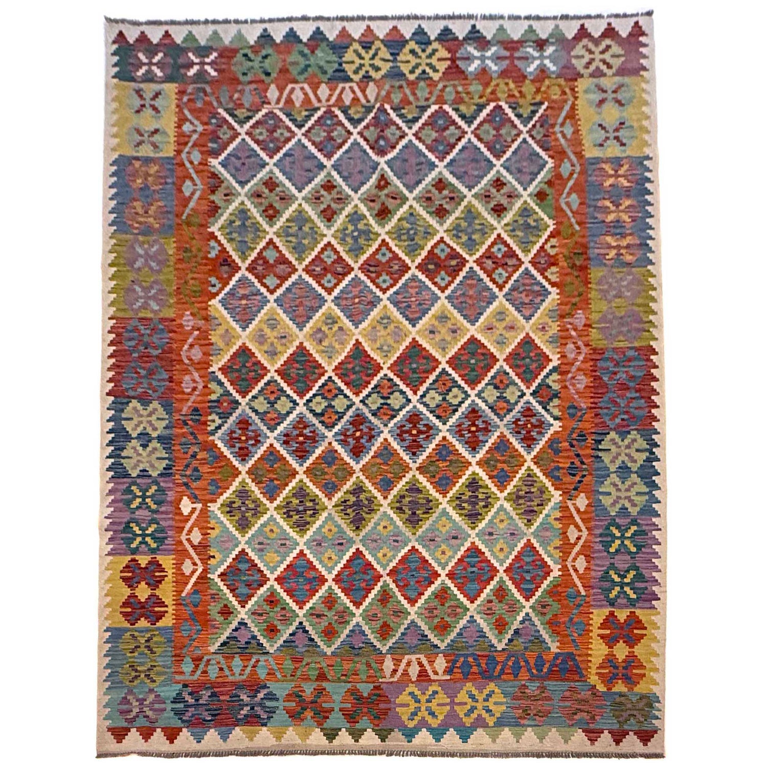 Handmade Vegetable Kilim 6' 9" x 9' 6" (ft) - No. G36659