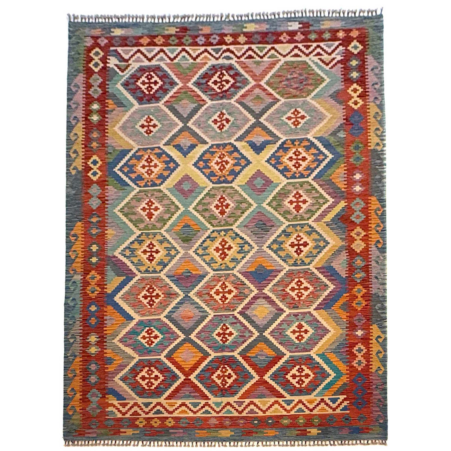 Handmade Vegetable Kelim 6' 7" x 10' 0" (ft) - No. G36661