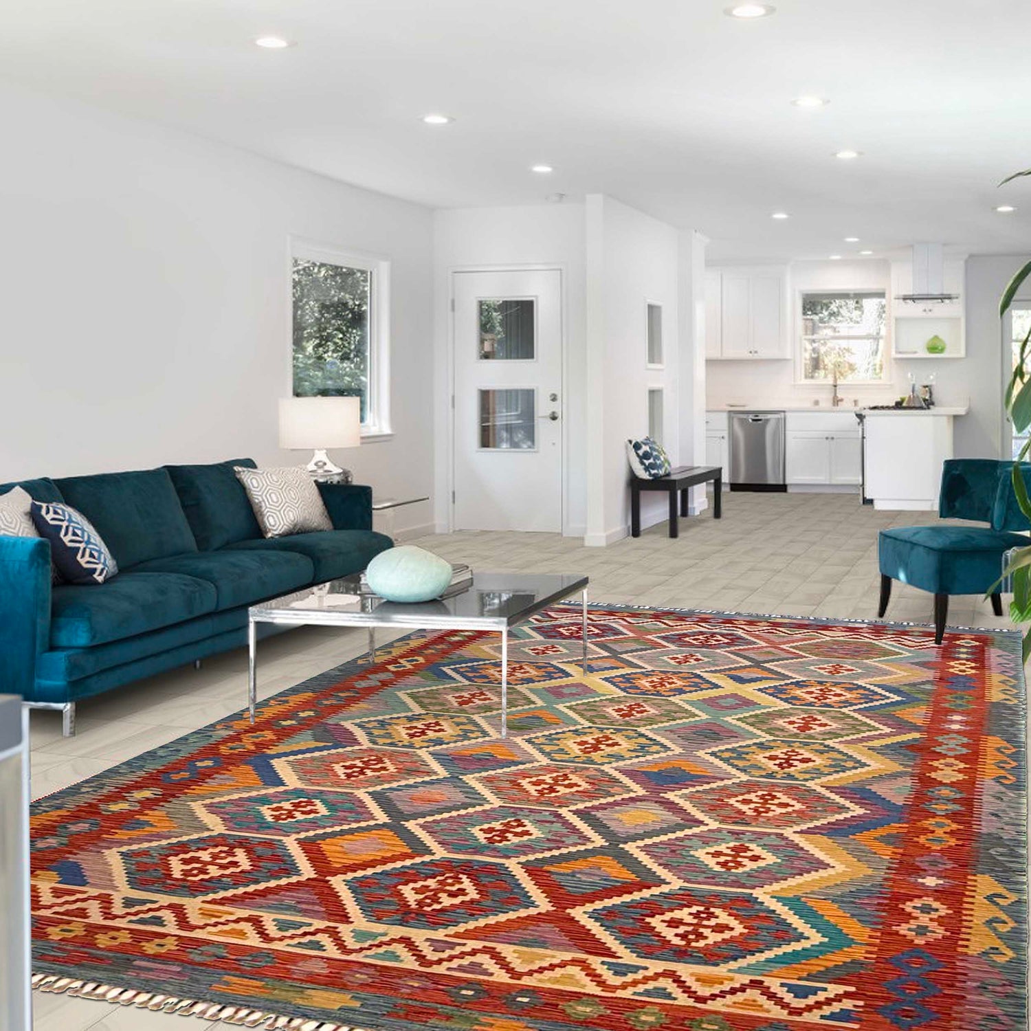 Handmade Vegetable Kelim 6' 7" x 10' 0" (ft) - No. G36661