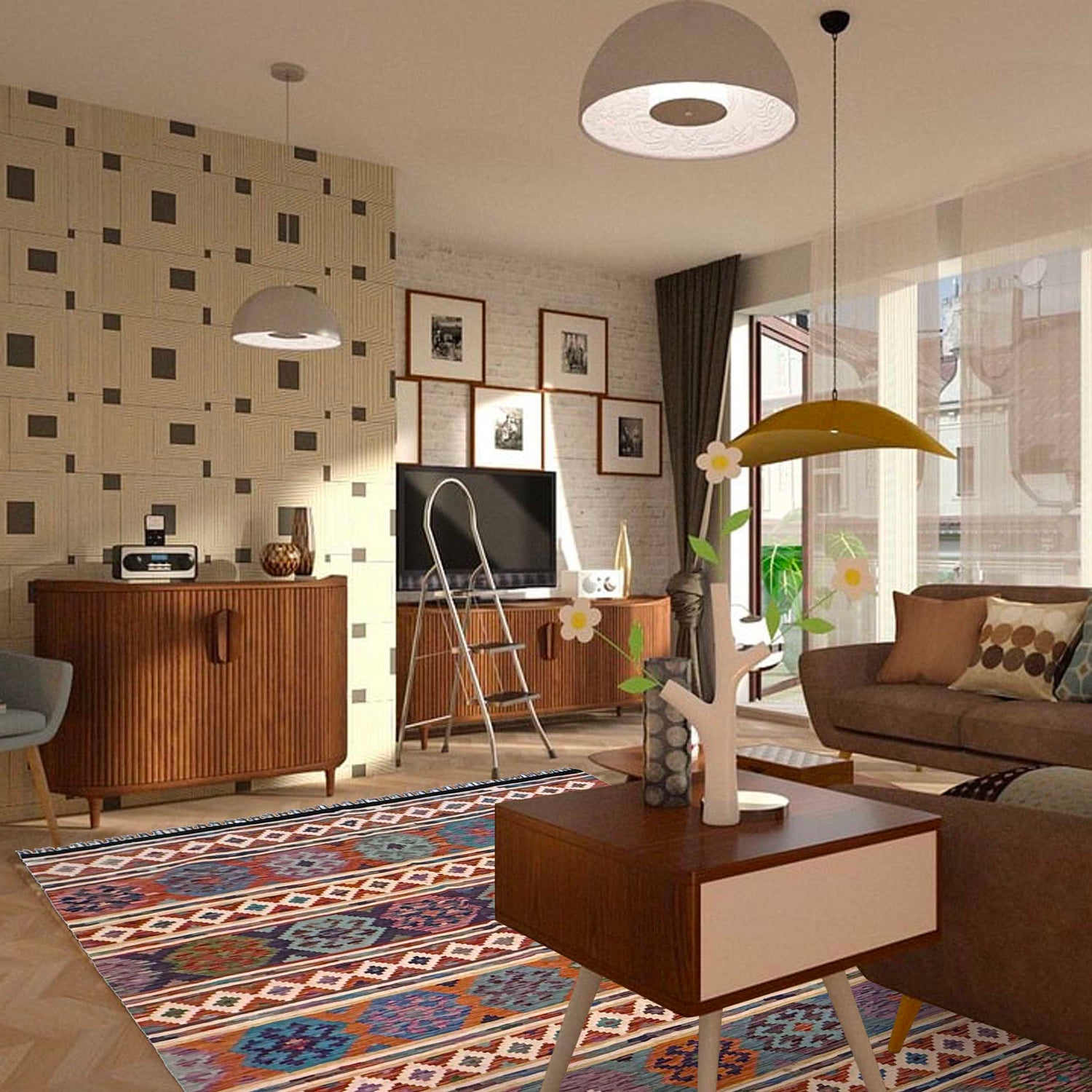 Handmade Vegetable Kilim 6' 7" x 9' 10" (ft) - No. G36662