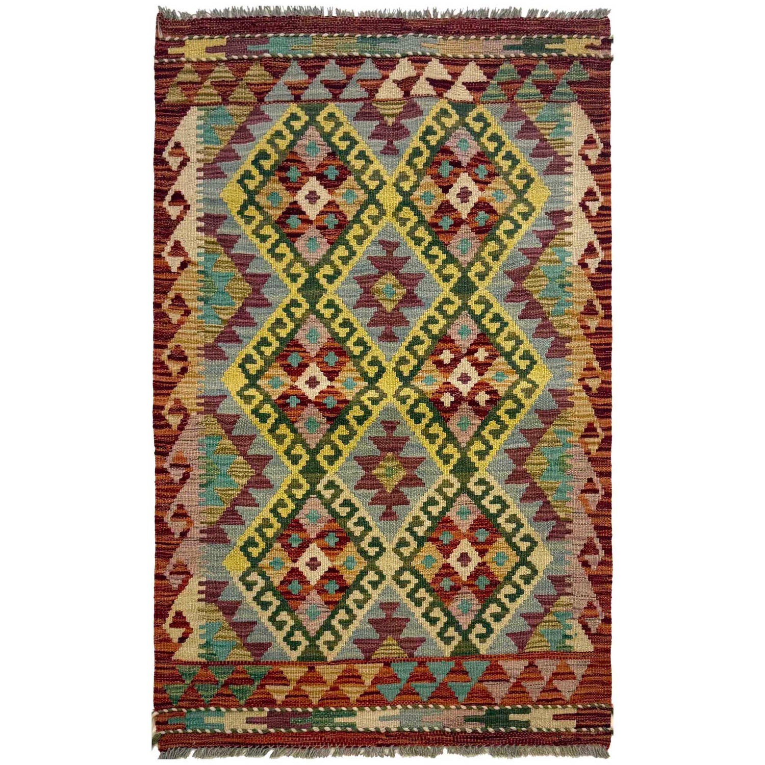Handmade Vegetable Kilim 2' 7" x 4' 0" (ft) - No. G36666