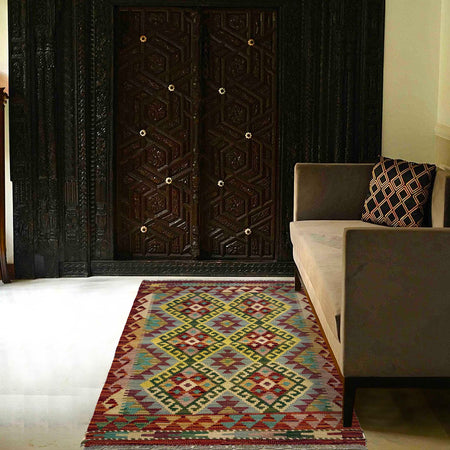 Handmade Vegetable Kilim 2' 7" x 4' 0" (ft) - No. G36666