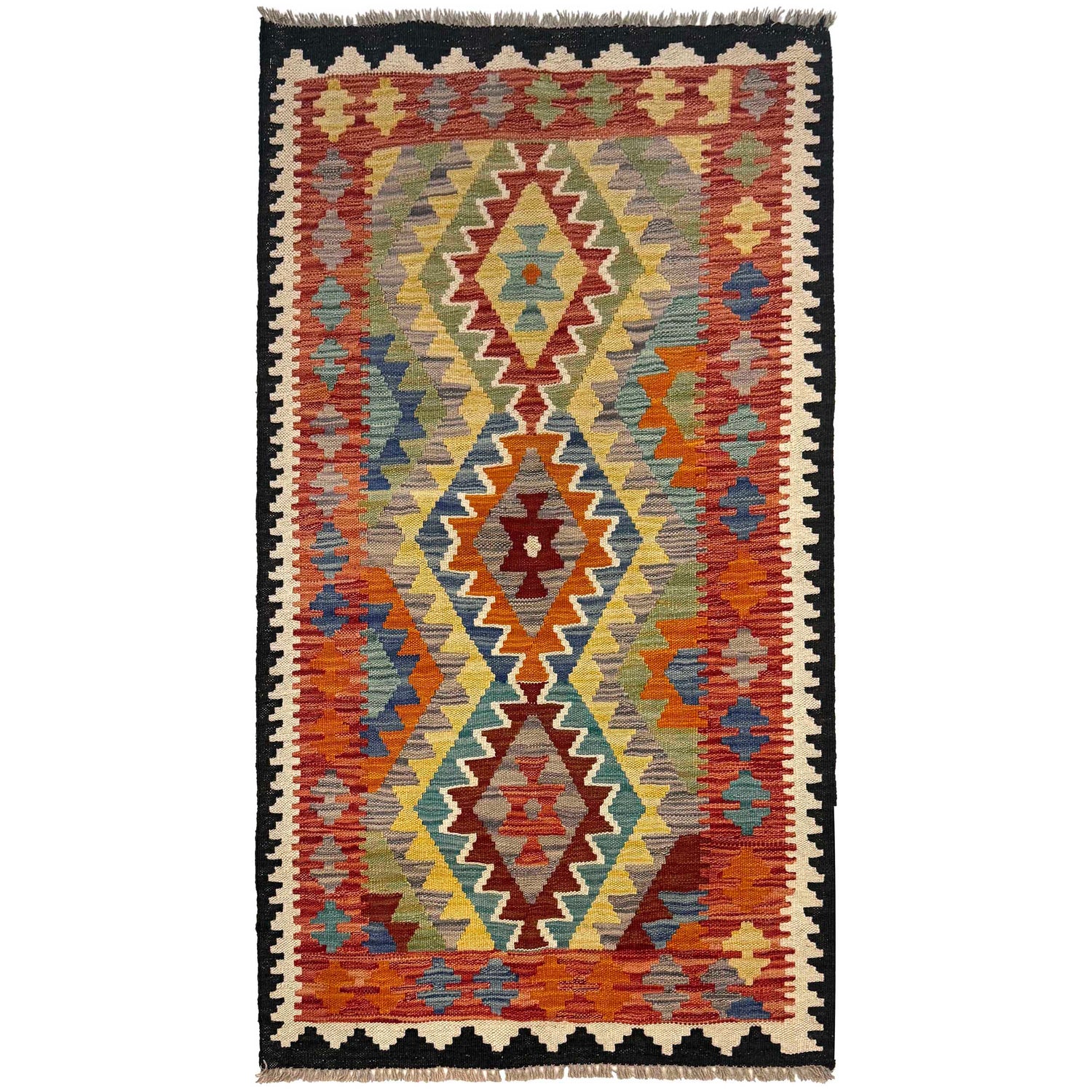 Handmade Vegetable Kilim 2' 7" x 4' 8" (ft) - No. G36668