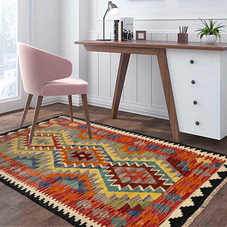 Handmade Vegetable Kilim 2' 7" x 4' 8" (ft) - No. G36668