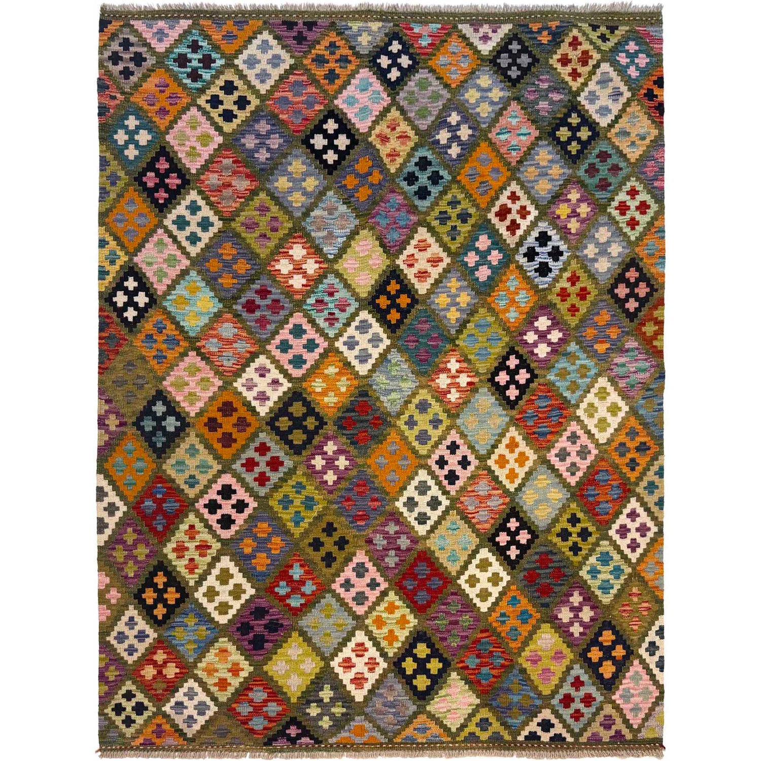 Handmade Vegetable Kilim 5' 1" x 6' 8" (ft) - No. G36674