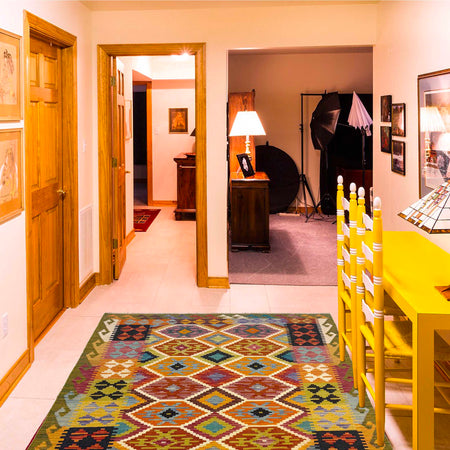 Handmade Vegetable Kilim 4' 1" x 5' 11" (ft) - No. G36677