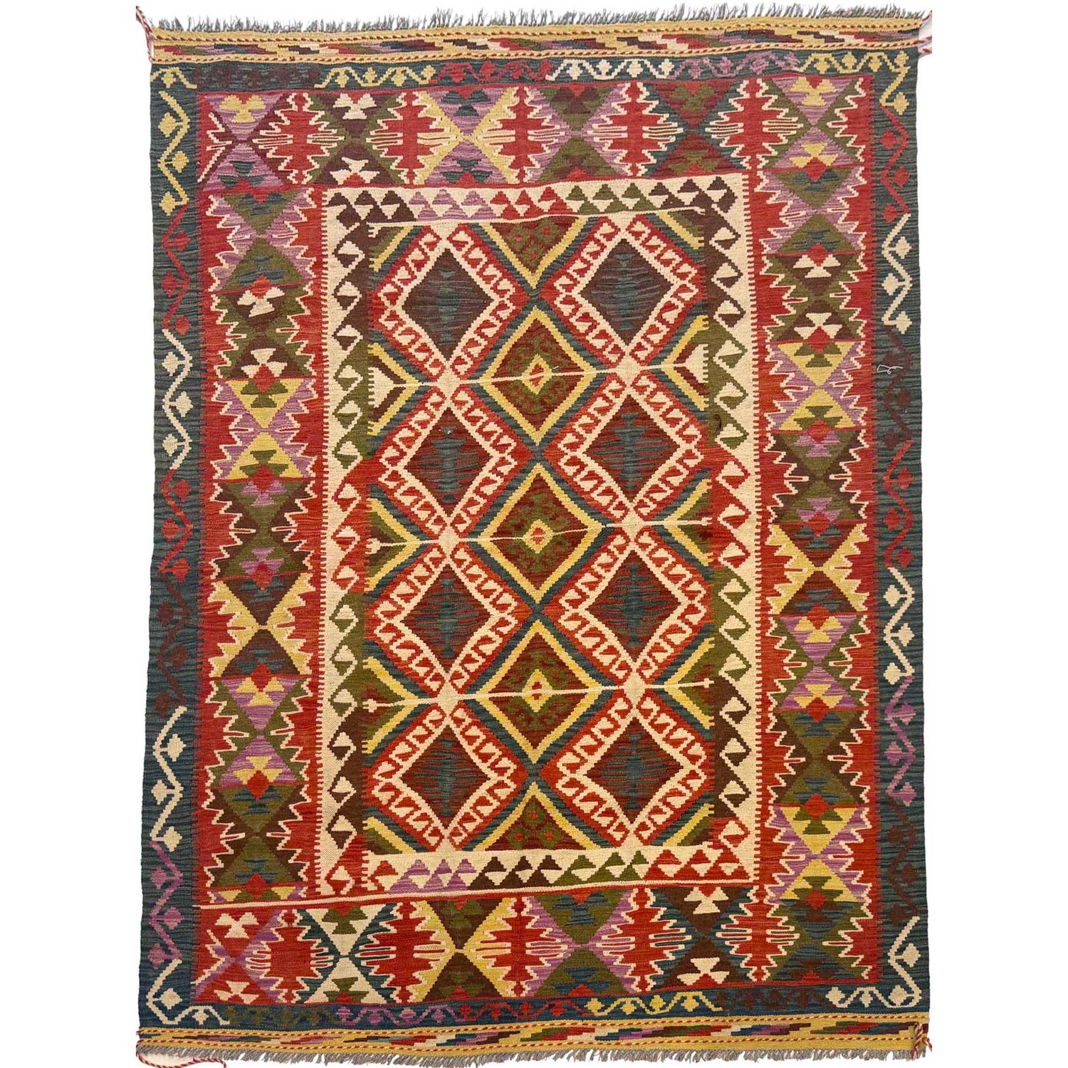 Handmade Vegetable Kilim 5' 10" x 8' 2" (ft) - No. G36687