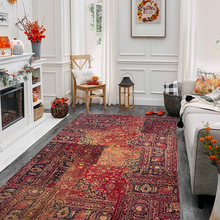 Vintage Patchwork Rug 5' 0" x 7' 10" (ft) - No. G36688