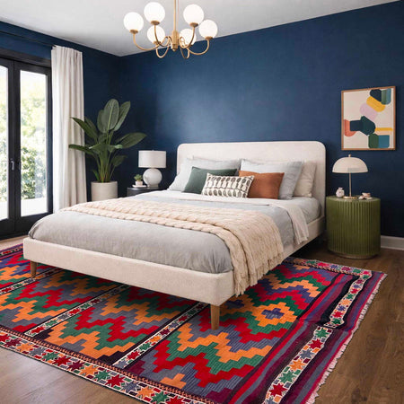 Hand Knotted Multi Dhurrie 5' 6" x 8' 5" (ft) - No. G36859