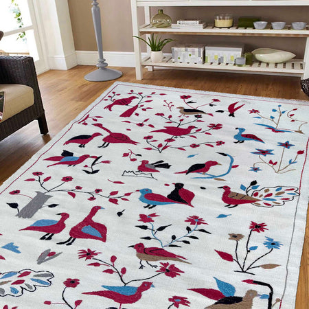 Hand Knotted Embroidery Kilim 3' 10" x 6' 4" (ft) - No. G37359