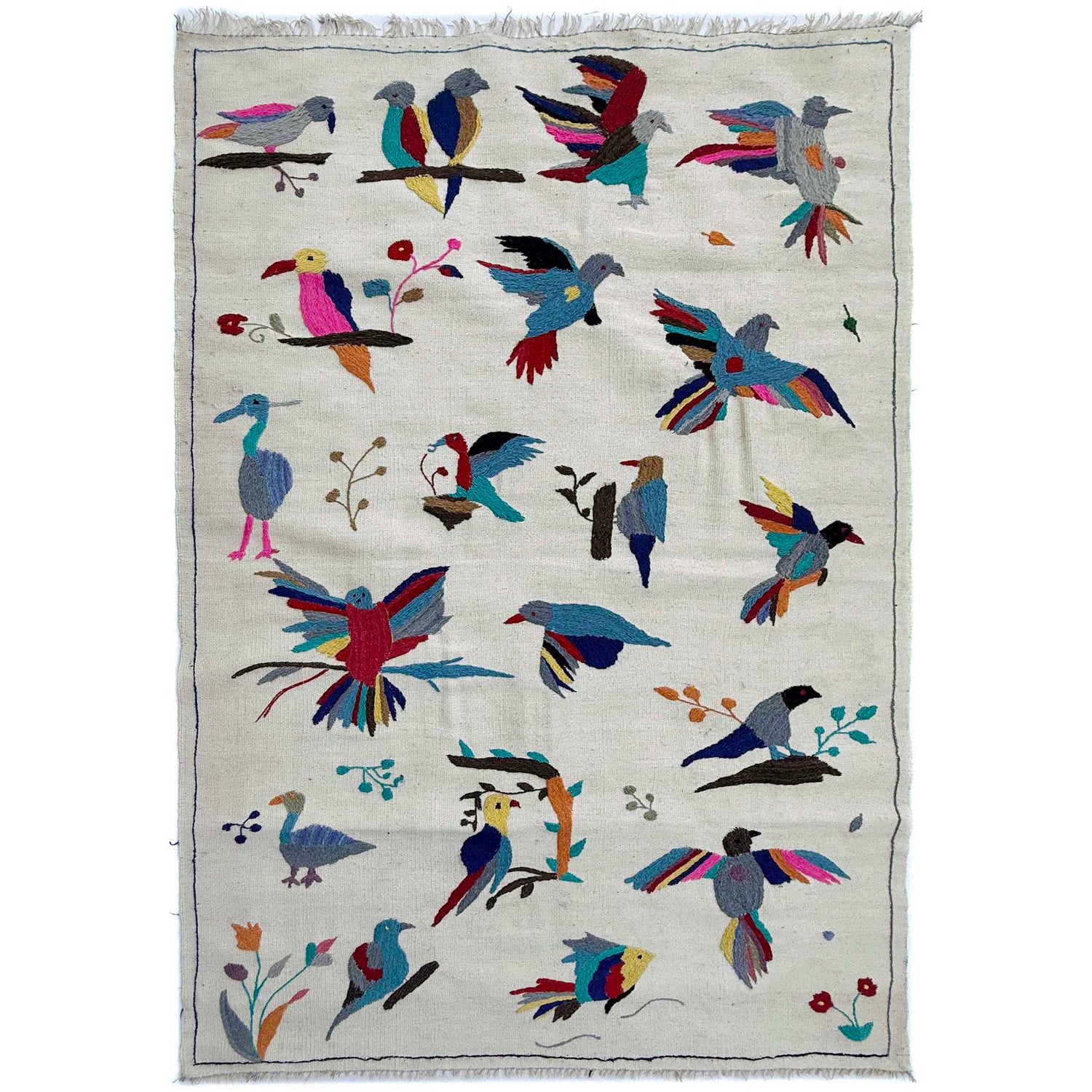 Pakistani Embroidery Kelim 3' 9" x 6' 4" (ft) - No. G37360