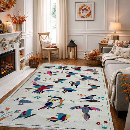 Pakistani Embroidery Kelim 3' 9" x 6' 4" (ft) - No. G37360