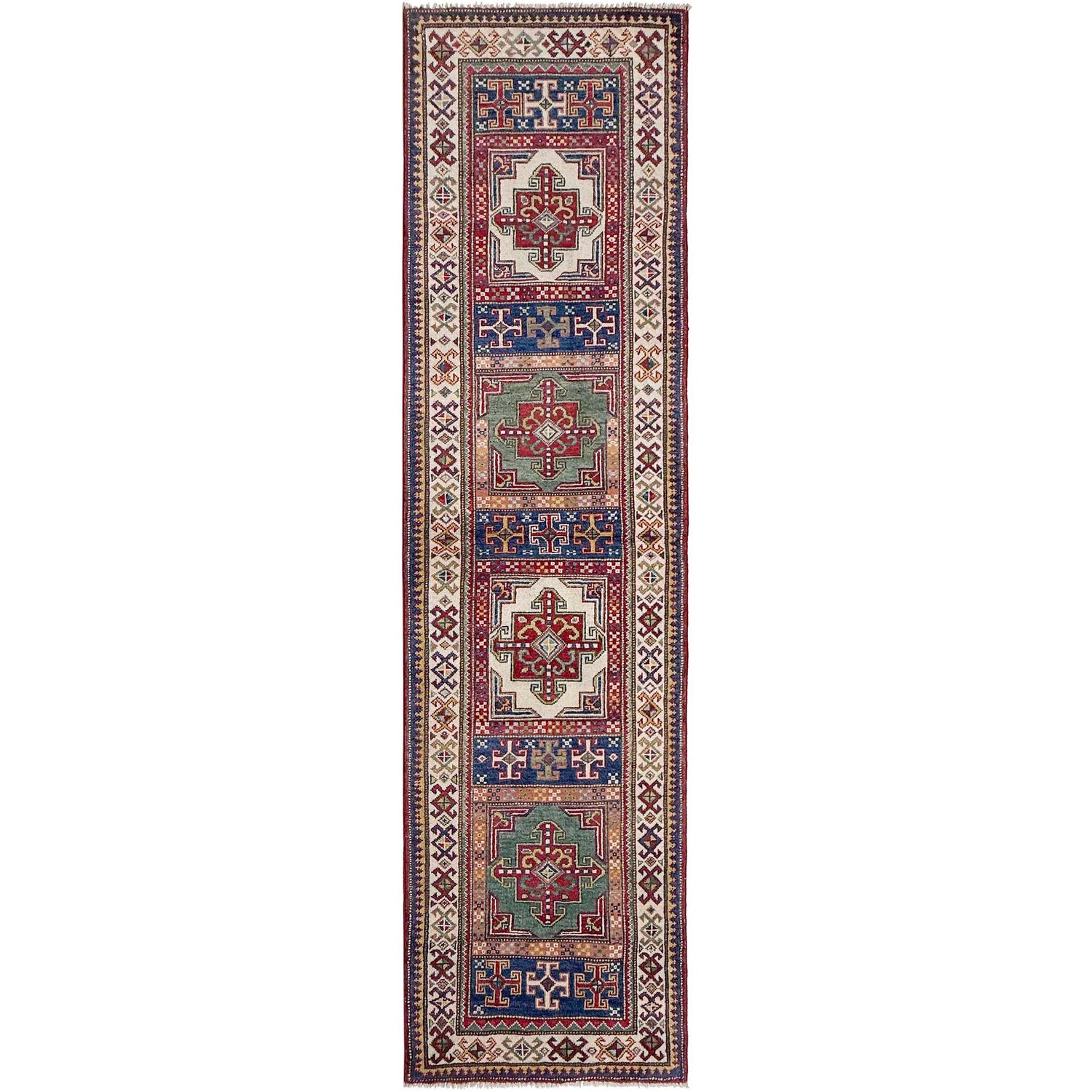 Multi Color Kazak Runner 2' 6" x 9' 8" (ft) - No. G37561