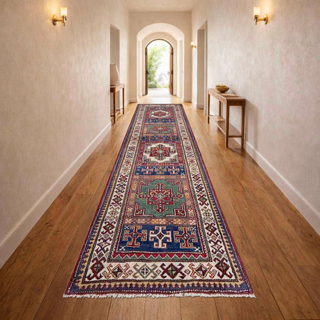 Multi Color Kazak Runner 2' 6" x 9' 8" (ft) - No. G37561