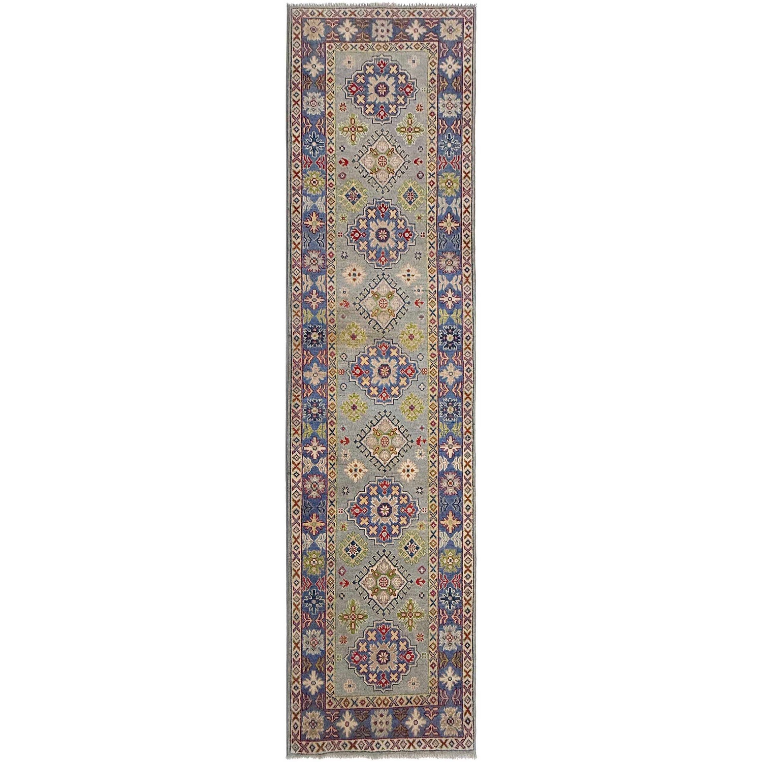 Hand Knotted Kazak Runner 2' 7" x 9' 8" (ft) - No. G37564