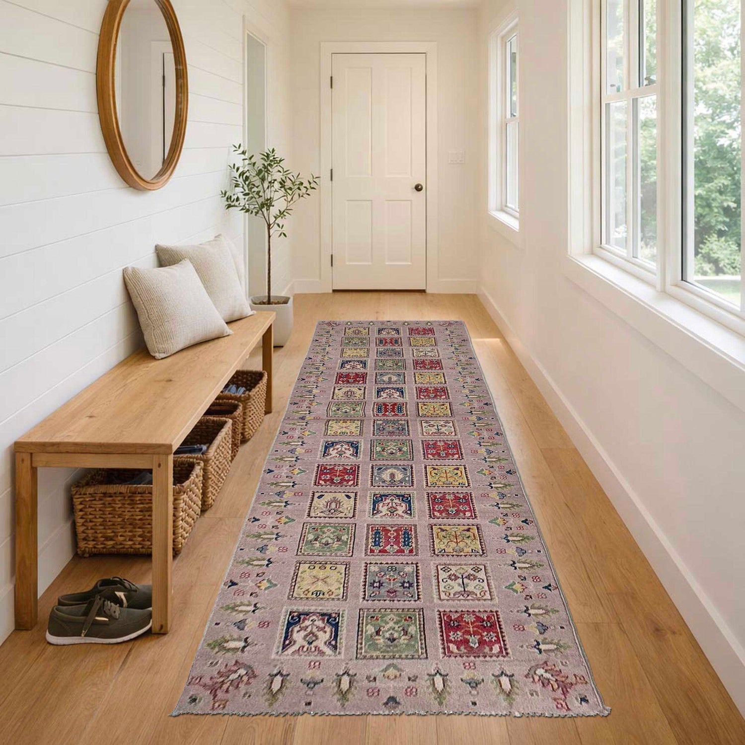 Pink Color Bakhtiar Carpet Runner 2' 9" x 10' 2" (ft) - No. G37565