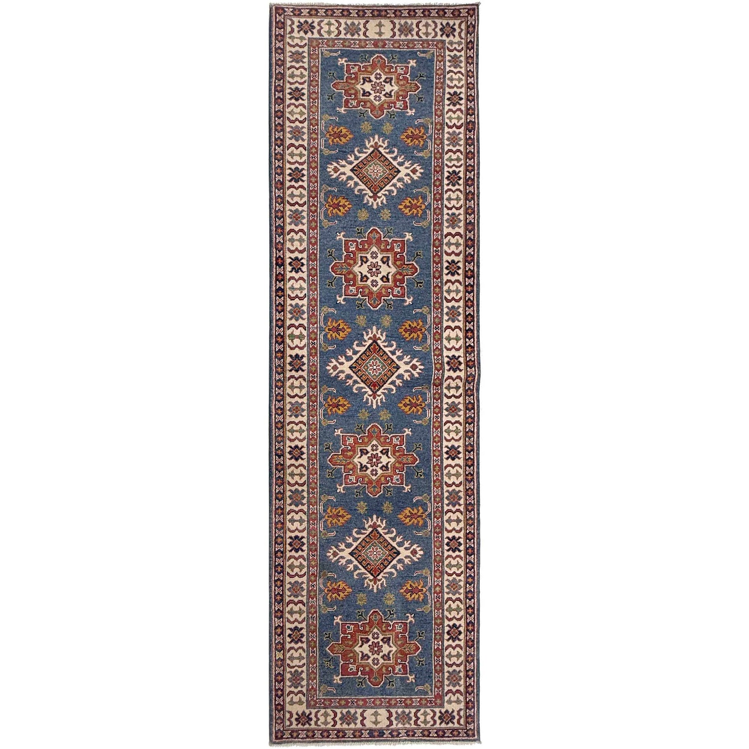 Blue Color Kazak Runner 2' 9" x 9' 7" (ft) - No. G37567