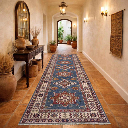 Blue Color Kazak Runner 2' 9" x 9' 7" (ft) - No. G37567