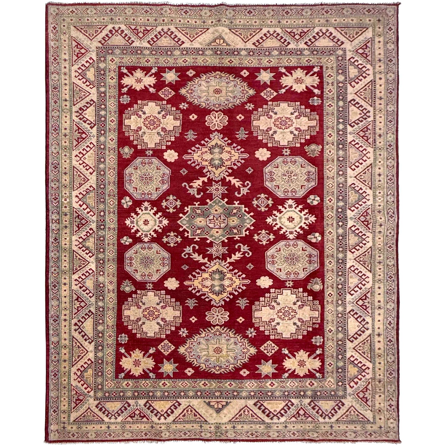 Hand Knotted Kazak Rug 6' 8" x 9' 8" (ft) - No. G37572