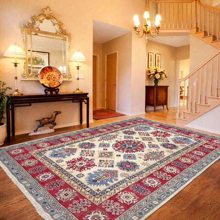 Oriental Kazak Rug 6' 6" x 10' 0" (ft) - No. G37573