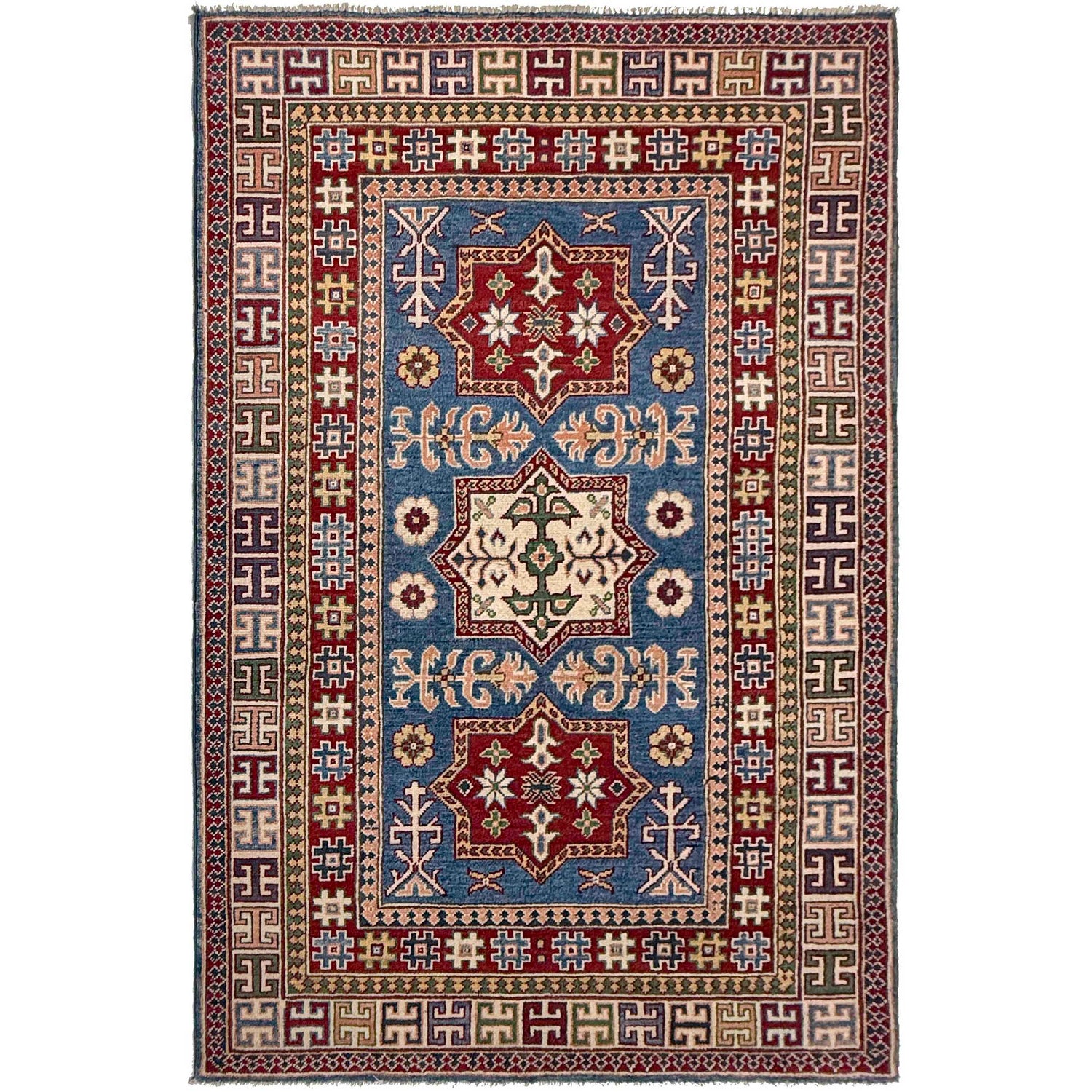 Blue Color Kazak Rug 4' 0" x 6' 6" (ft) - No. G37575