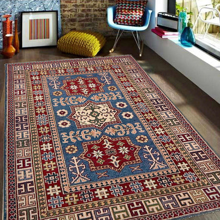 Blue Color Kazak Rug 4' 0" x 6' 6" (ft) - No. G37575