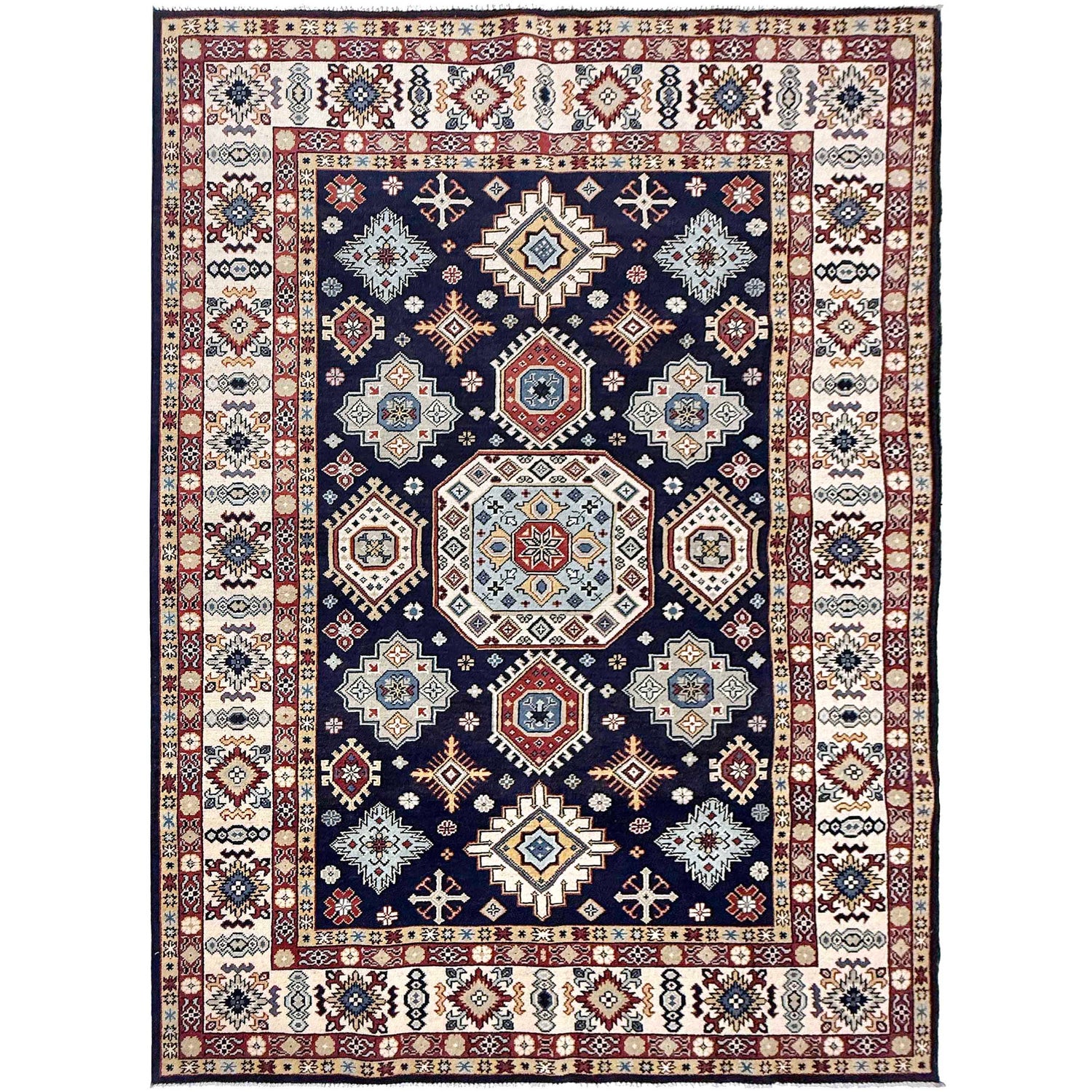 Blue Color Kazak Rug 6' 1" x 9' 2" (ft) - No. G37576