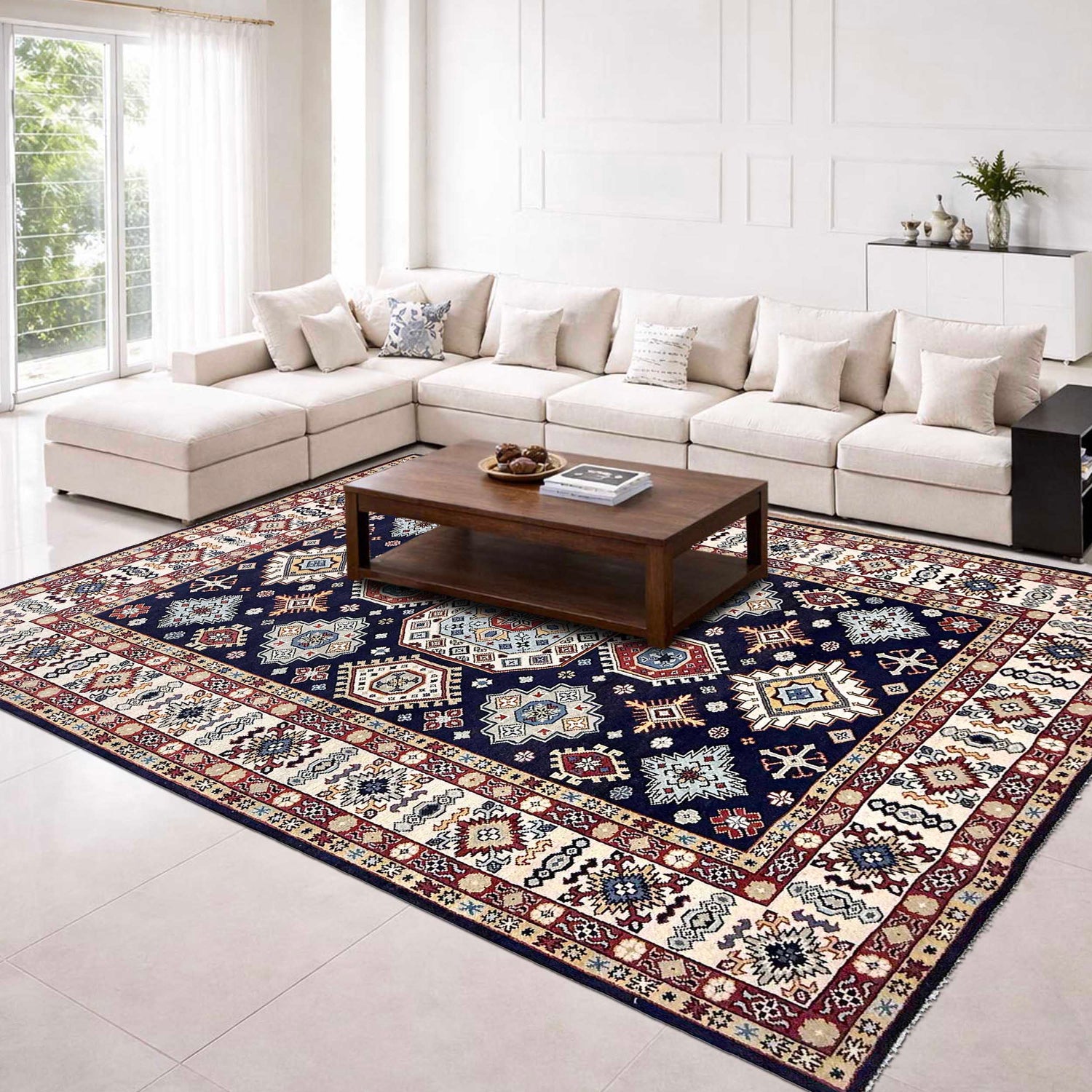 Blue Color Kazak Rug 6' 1" x 9' 2" (ft) - No. G37576